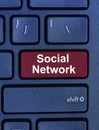 Social network word on keyboard
