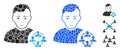 Social Networker Mosaic Icon of Round Dots Royalty Free Stock Photo