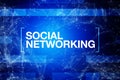 Social networking abstract blue background