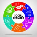 Social networking concept - colorful infographics