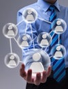 Social networking concept with connected glass speheres Royalty Free Stock Photo