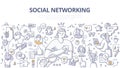 Social Networking Doodle Banner