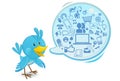 Social Networking Media Bluebird With A Speech Bub Royalty Free Stock Photo