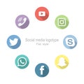 Social networking. Set Icons. Vector illustration. Flat style