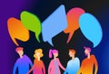 Social networks dialogue concept banner Royalty Free Stock Photo