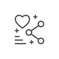 Social networks line outline icon