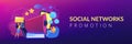 Social networks promotion concept banner header. Royalty Free Stock Photo