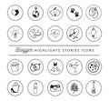 Social networks stories icons. Highlights icon set for blog, website, stickers etc. Vector illustration Royalty Free Stock Photo