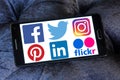 Social media networks websites logos and icons Royalty Free Stock Photo