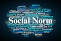 Social Norm Word Cloud. Key Concepts On Culture, Behavior, Values, Rules, Expectations, And Community Standards In Social Royalty Free Stock Photo
