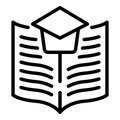 Social open book icon outline vector. Csr trust