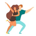 Social pair dancing vector illustration