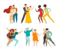 Social pair dancing vector illustration Royalty Free Stock Photo