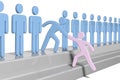 Social people help new member join up Royalty Free Stock Photo