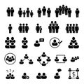 Social persons network. People icons. Business contacts. Web system of abstract round team. Communication signs Royalty Free Stock Photo