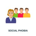 Social Phobia icon. Simple element from critical thinking collection. Creative Social Phobia icon for web design, templates, Royalty Free Stock Photo