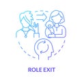 Social position exit blue gradient concept icon