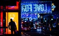 A social poster on Oxford Street, a major road in the City of Westminster in the West End of London