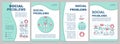 Social problems brochure template layout. Antisocial behavior, conflicts. Flyer, booklet, leaflet print design with