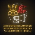 Social problems neon light concept icon. Violence, social abuse and harassment idea. Antisocial behaviour. Conflicts and