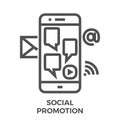 Social Promotion line icon