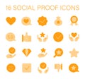 Social Proof concept icons set. Trust-building icons for credibility and reputation.