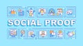 Social proof word concepts blue banner