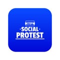 Social protest icon blue vector