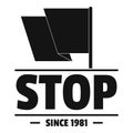 Social protest stop logo, simple black style