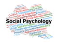 Social Psychology Word Cloud. Key Concepts On Human Behavior, Social Influence, Group Dynamics, Cognition, And Interpersonal Royalty Free Stock Photo