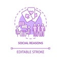 Social reasons purple concept icon