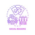 Social reasons purple gradient concept icon