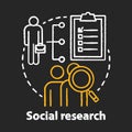 Social research chalk concept icon. Sociology idea. Sociological quantitative analysis. Social poll, survey. Candidate