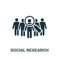 Social Research icon. Simple element from community management collection. Filled Social Research icon for templates Royalty Free Stock Photo