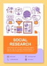 Social research poster template layout. Sociology and demographics. Social integration. Banner, booklet, leaflet print