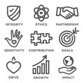 Social Responsibility Outline Icon Set