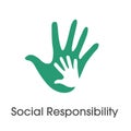 Social Responsibility Solid Icon Set w Honesty, integrity, & col