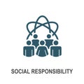 Social Responsibility Solid Icon Set w Honesty, integrity, & col