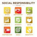 Social Responsibility Solid Icon Set