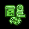 social security benefit allowance neon glow icon illustration