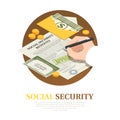 Social Security Benefits Isometric Composition Royalty Free Stock Photo