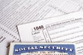 Social Security card and tax forms