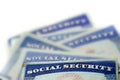 Social Security Cards Representing Finances and Retirement Pension and Senior Care Royalty Free Stock Photo