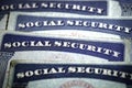 Social Security Cards Symbolizing Benefits for Elderly United States Royalty Free Stock Photo