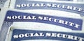 Social Security Cards Symbolizing Benefits for Elderly United Stated Royalty Free Stock Photo
