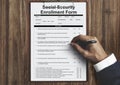 Social Security Enrollment Form Document Concept Royalty Free Stock Photo