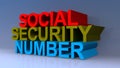 Social security number on blue Royalty Free Stock Photo