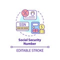 Social security number concept icon