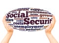 Social Security word cloud hand sphere concept Royalty Free Stock Photo