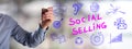 Social selling concept drawn by a man Royalty Free Stock Photo